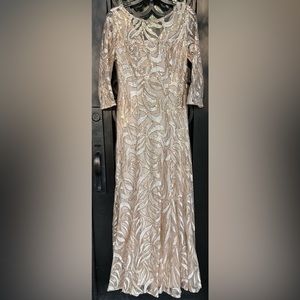 Beautiful gold sequined dress size 8 lightly used worn 1 night